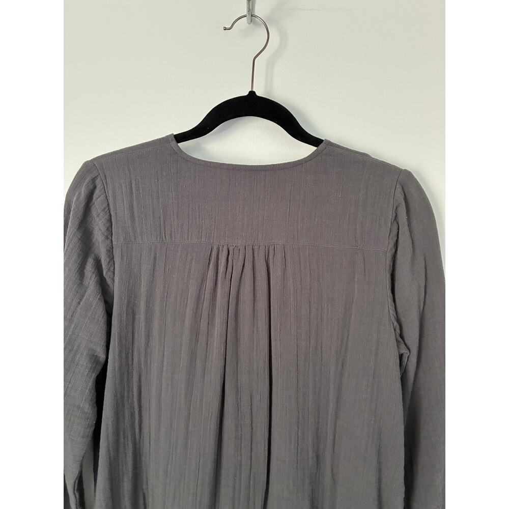 NEW Gudrun Sjoden Gray 3/4 Sleeve Organic Cotton Button Close Blouse Size S - Picture 8 of 10